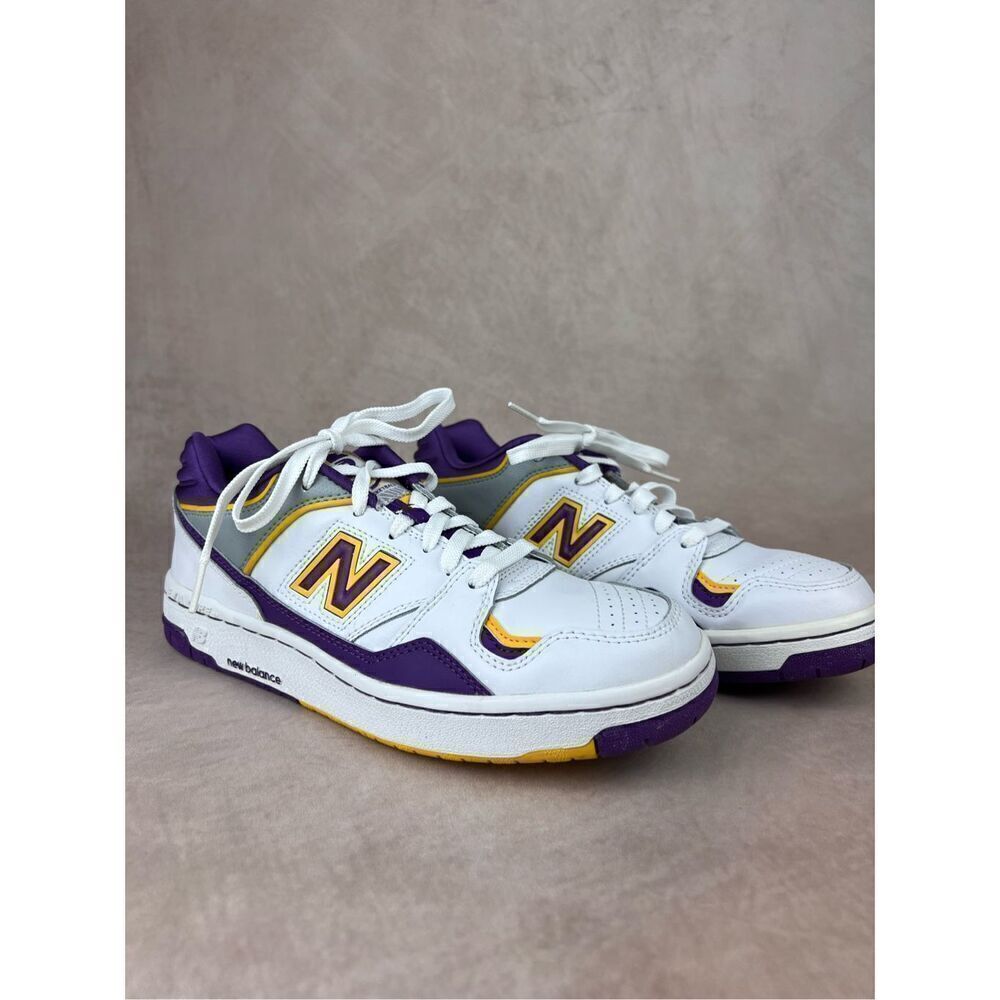 Vintage 1980s New Balance James Worthy Lakers Purple Basketball Shoes Size 8.5 B